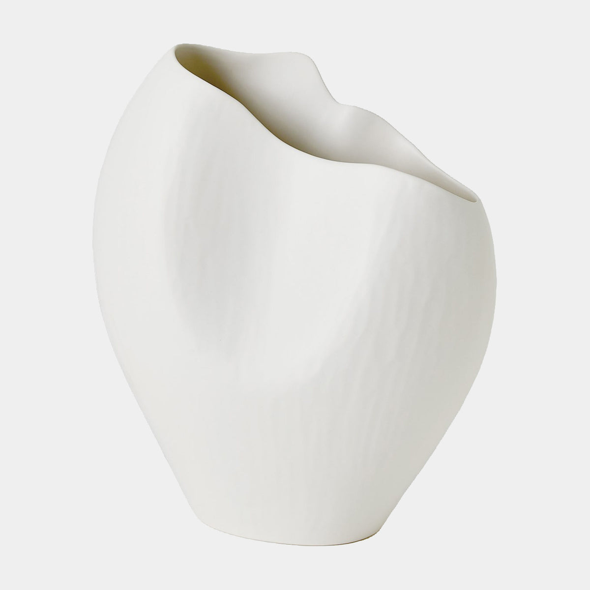 Heimdall Horn Vase-Matte White-Wide