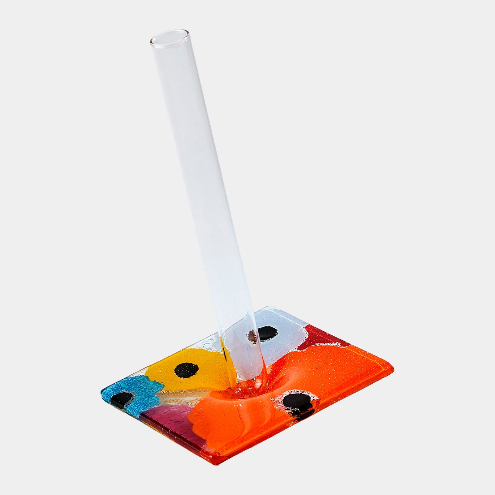 Fused Floral Vase-Bright