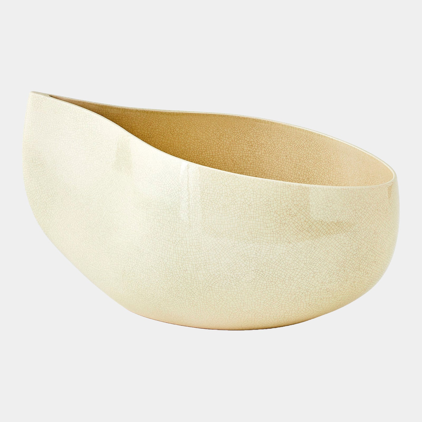 Giant Teardrop Bowl-Butter Crackle