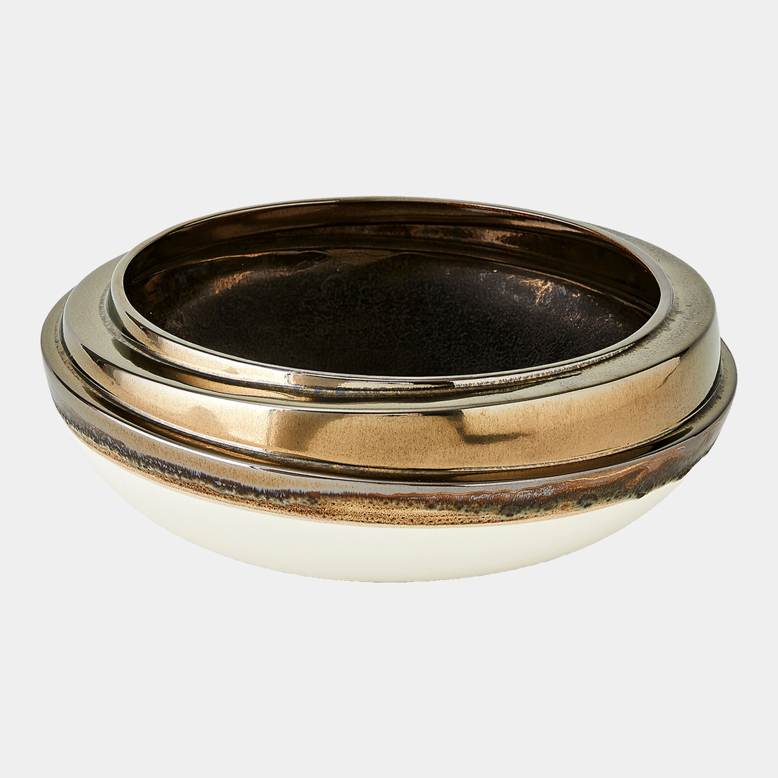 Slant Stack Bowl-Reactive Bronze