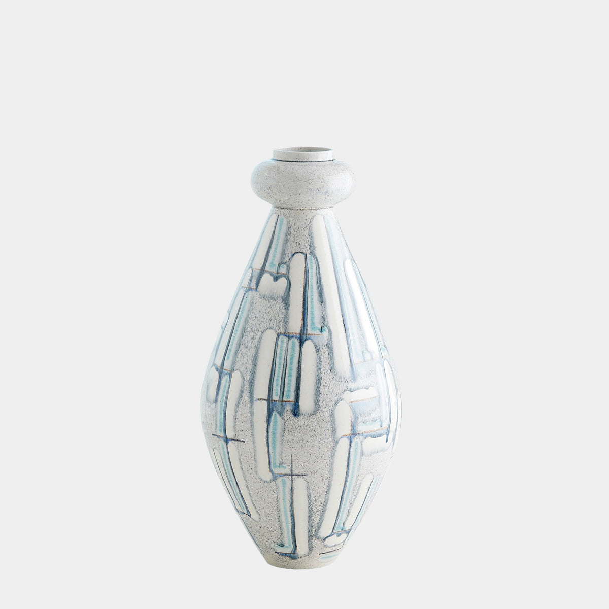 Spindle Vase-Gray/Blue Painted-Med