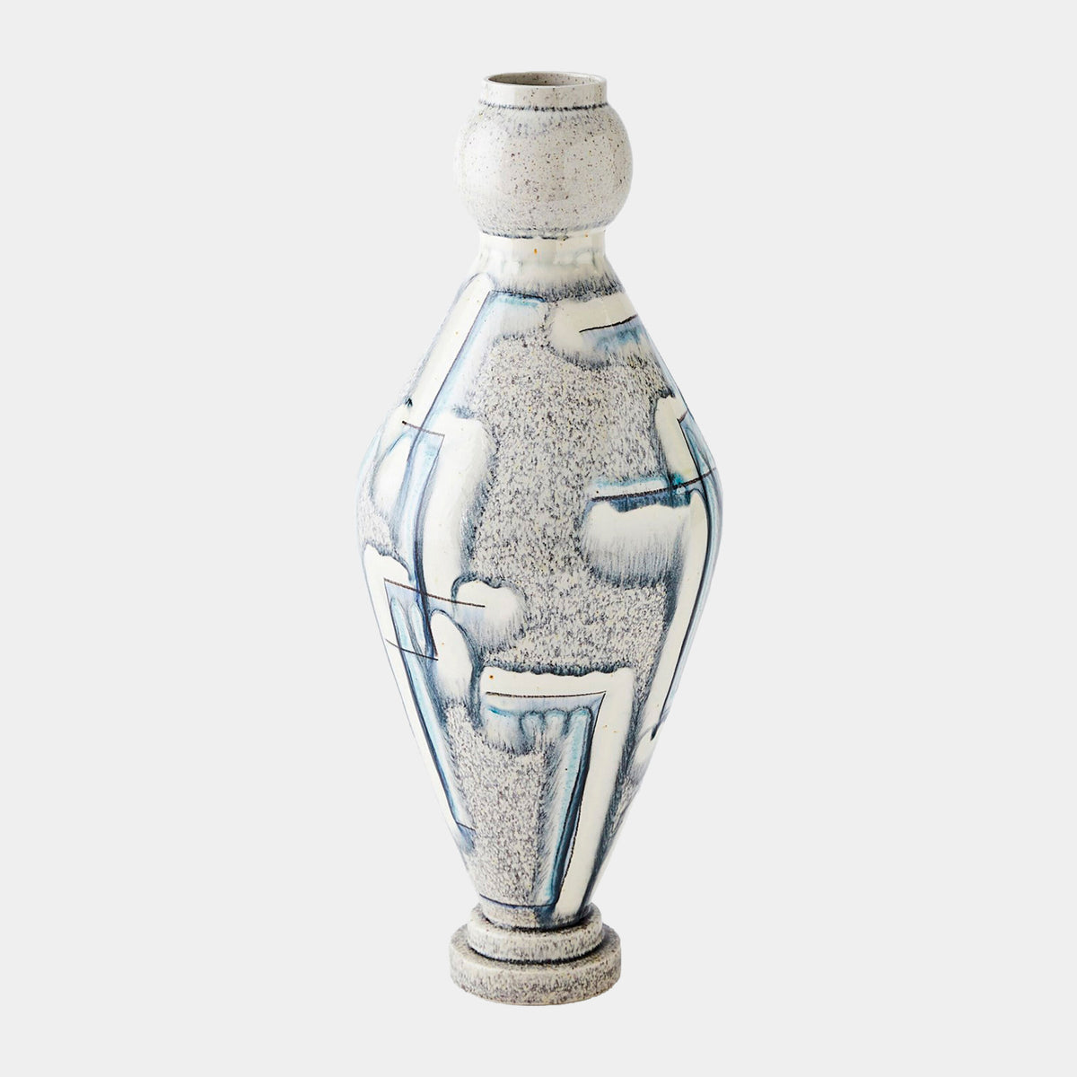 Spindle Vase-Gray/Blue Painted-Sm