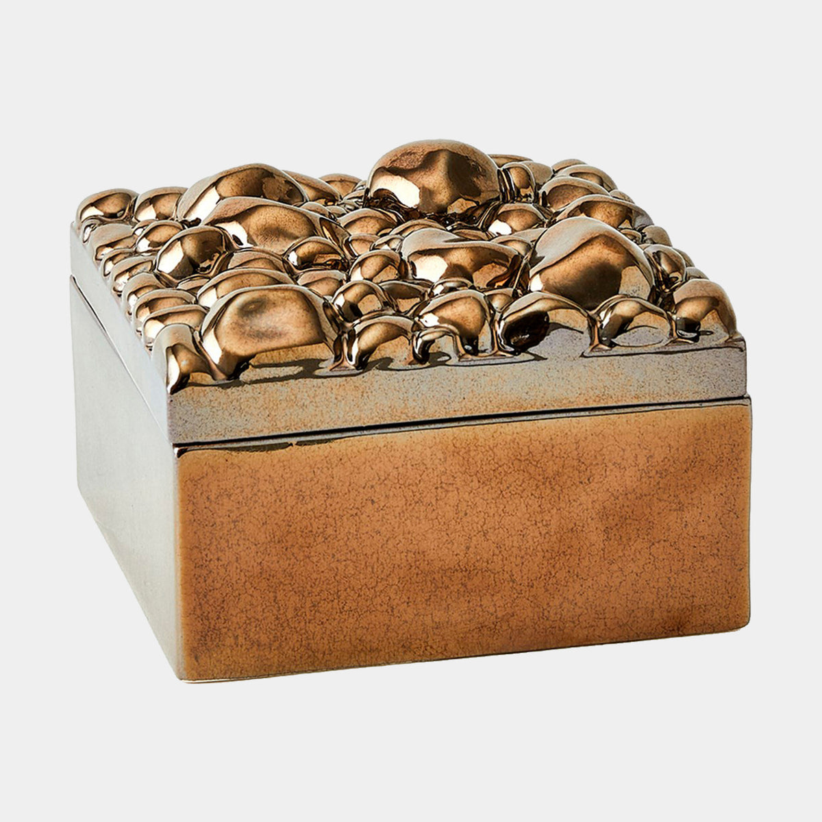 Arno Pebbles Box-Square-Bronze