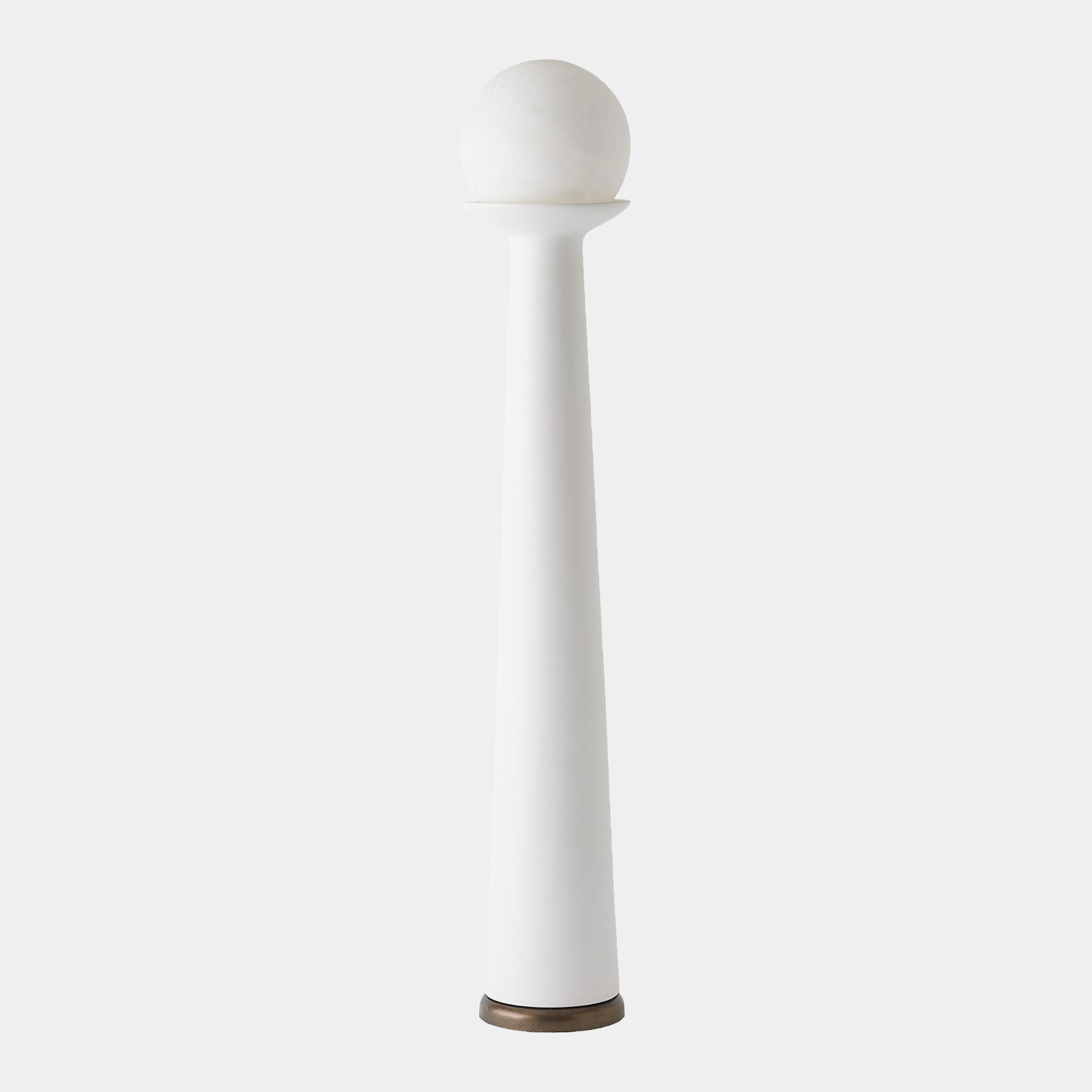 Torre Accent Lamp-White w/Alabaster Bulb