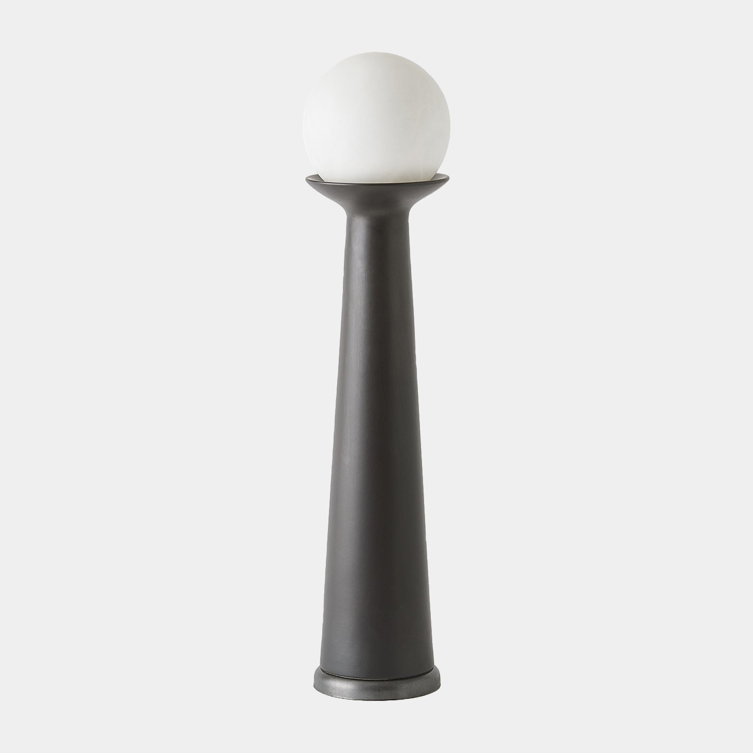 Torre Accent Lamp-Black w/Alabaster Bulb