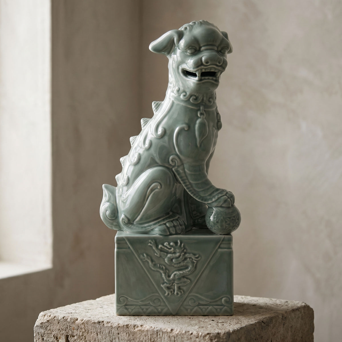 Foo Dog-Left-Blue