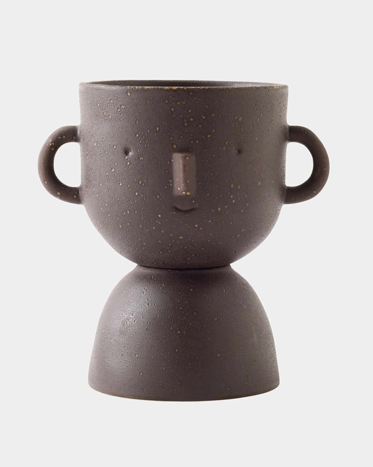 Wee Faces Vase-Chocolate