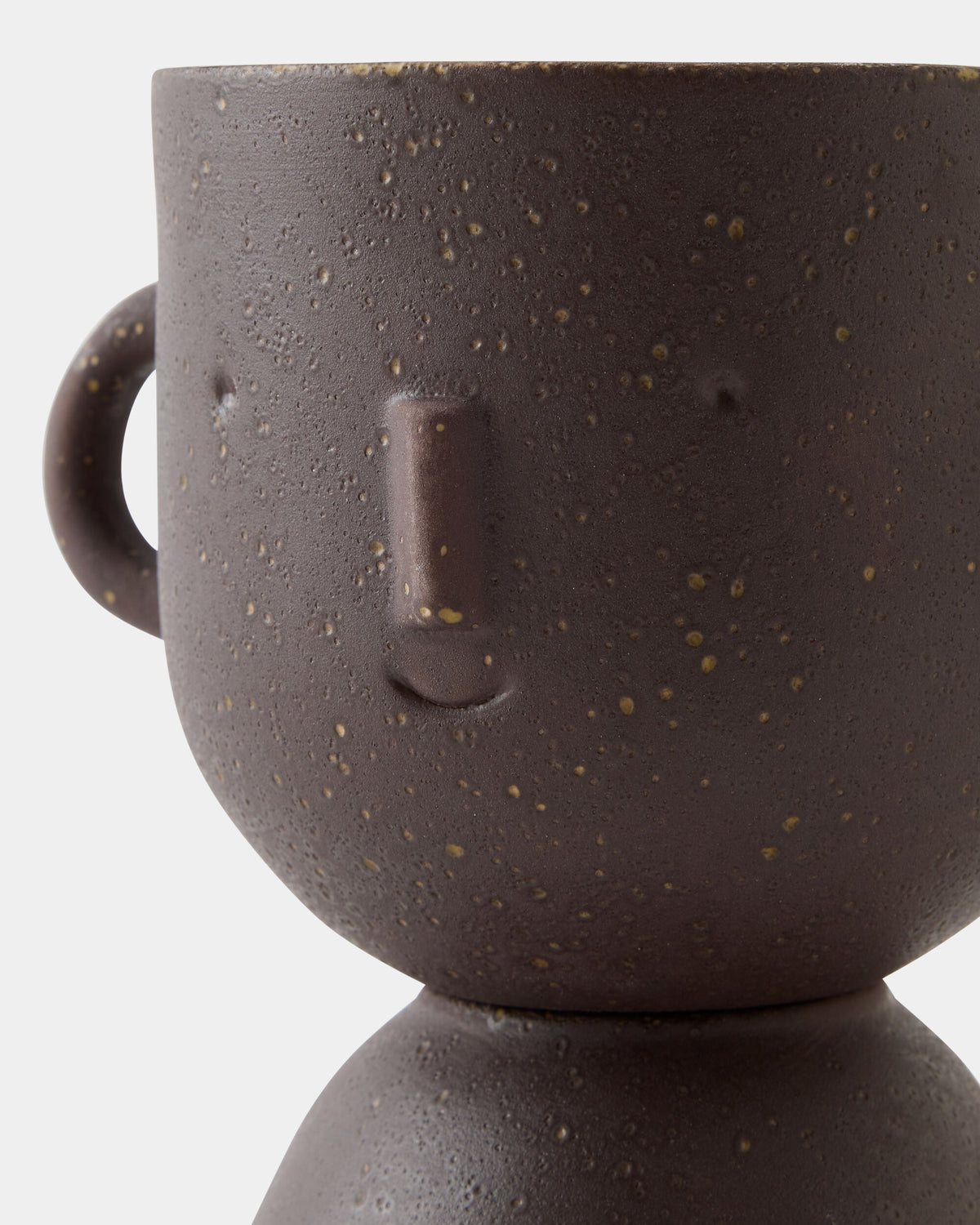 Wee Faces Vase-Chocolate