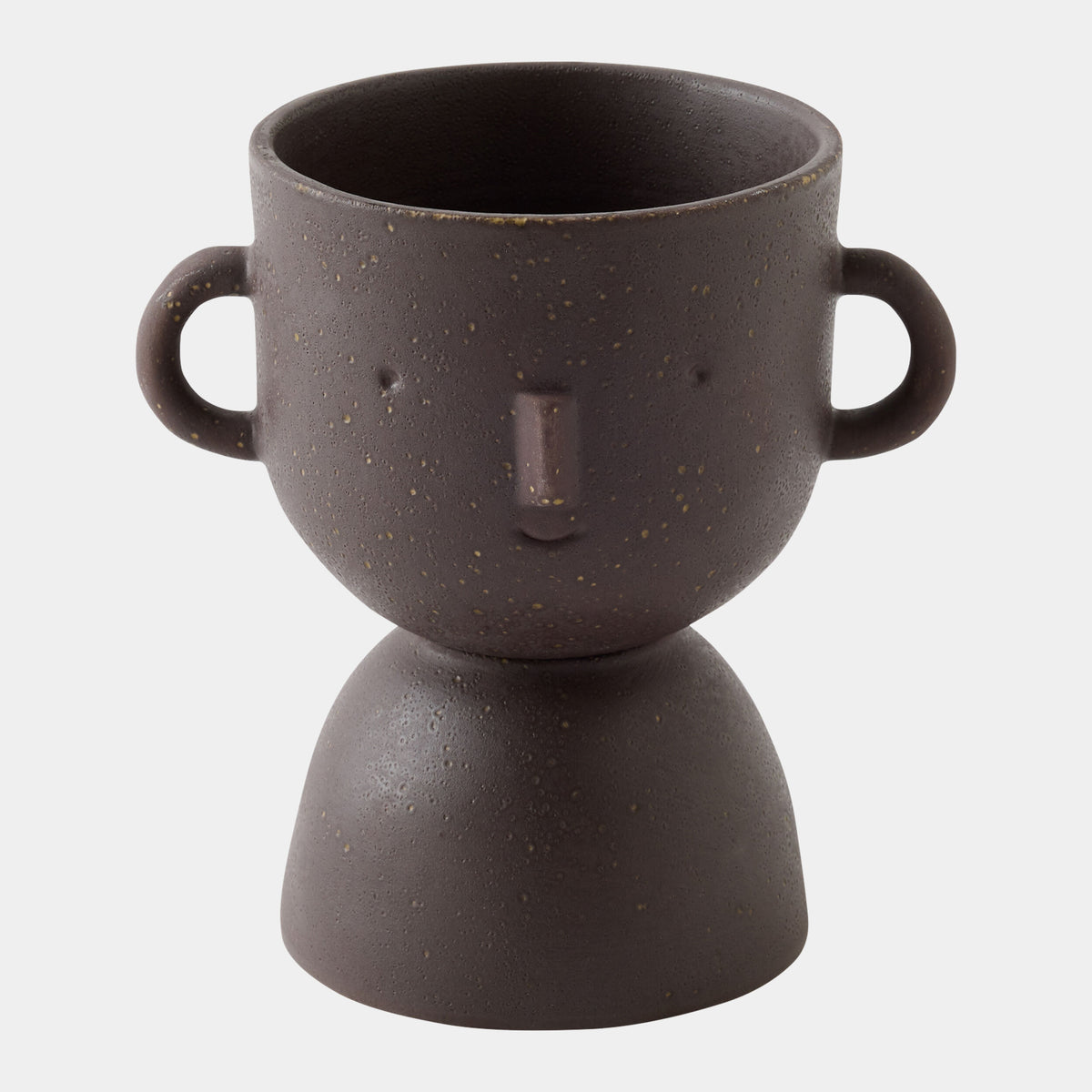 Wee Faces Vase-Chocolate