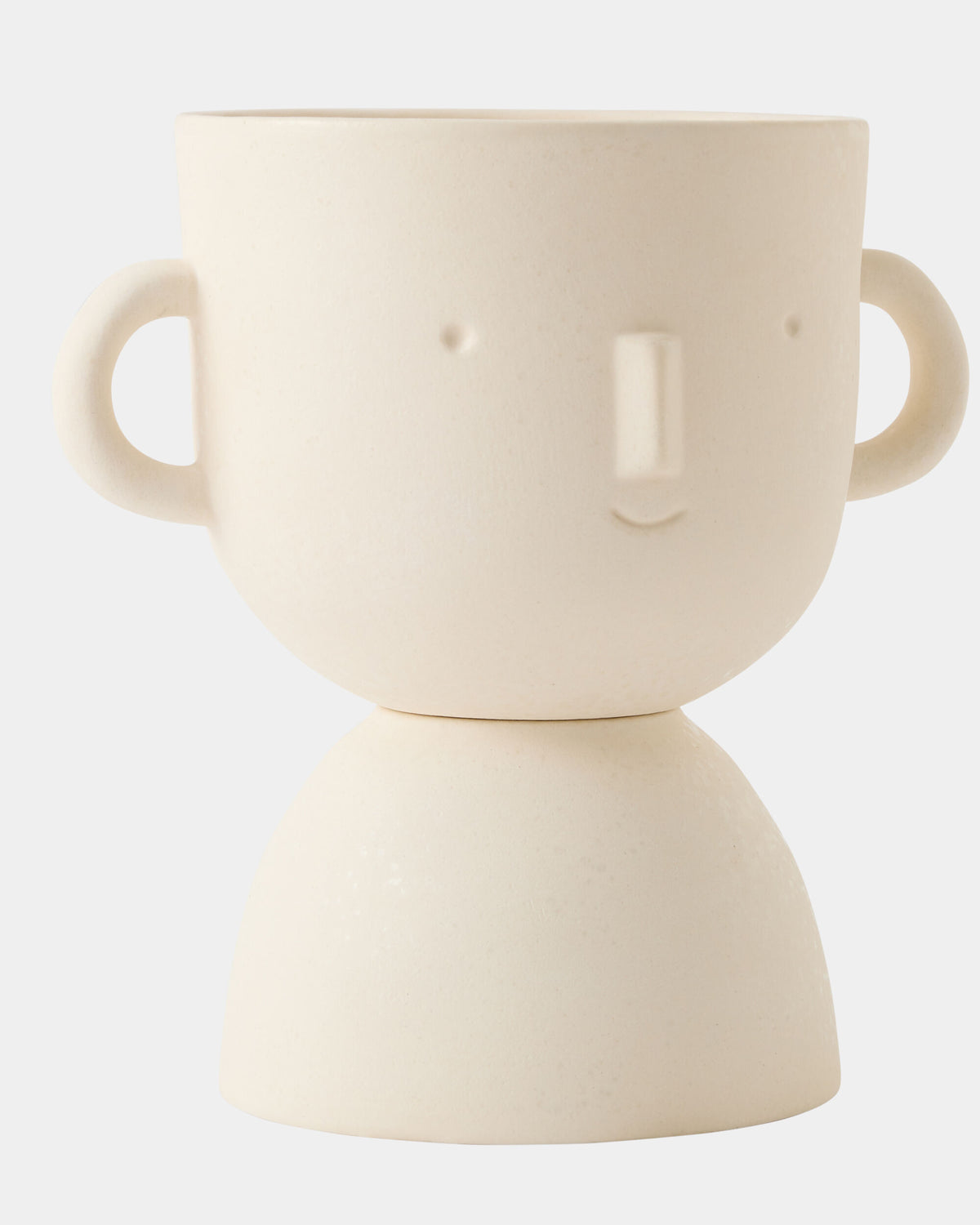 Wee Faces Vase-Ivory