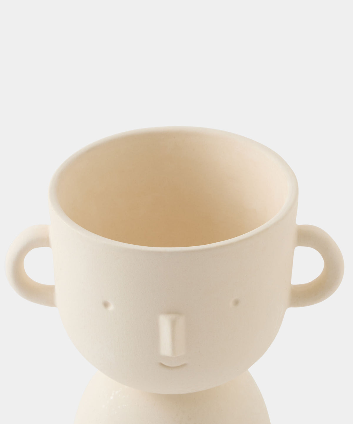 Wee Faces Vase-Ivory