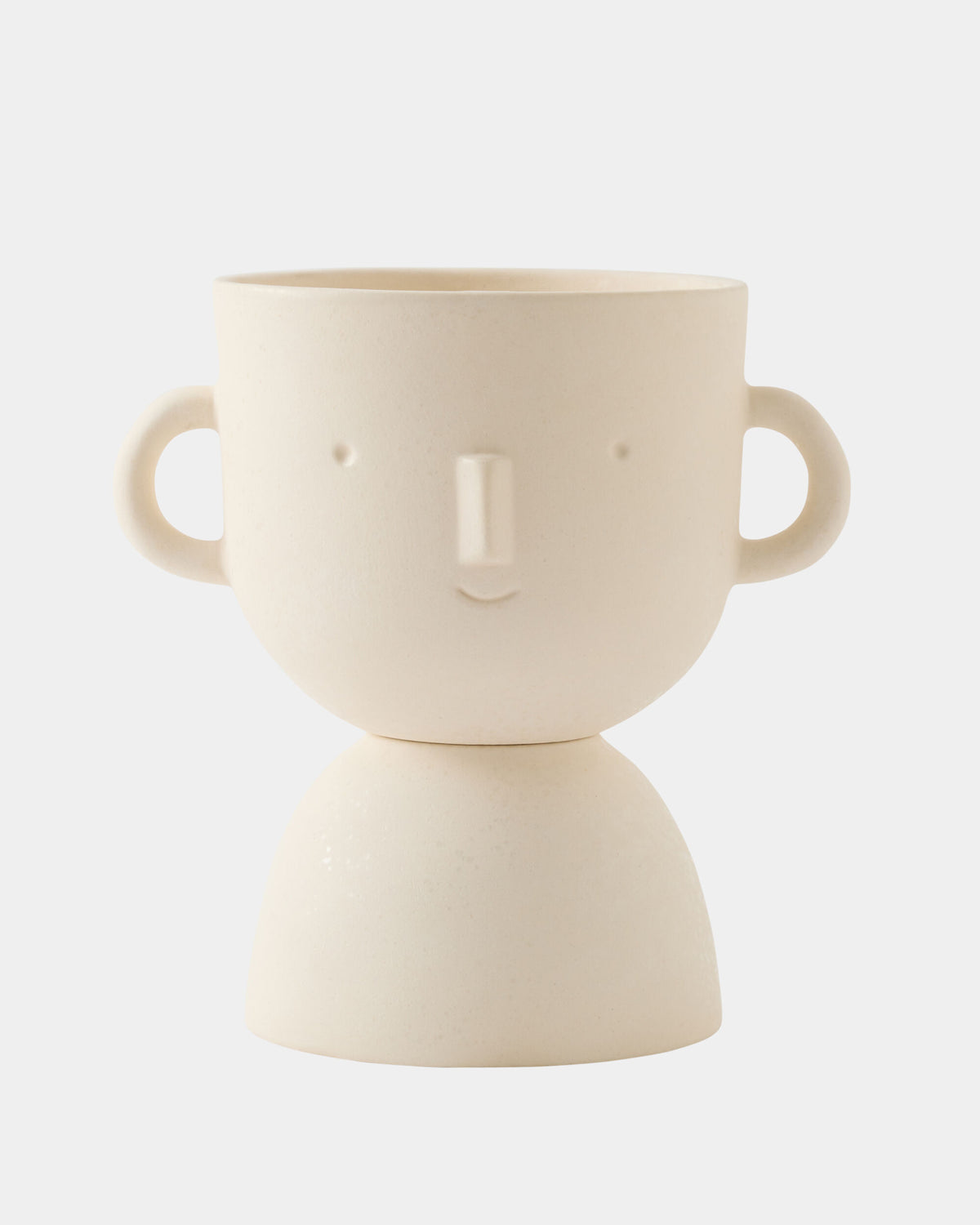 Wee Faces Vase-Ivory