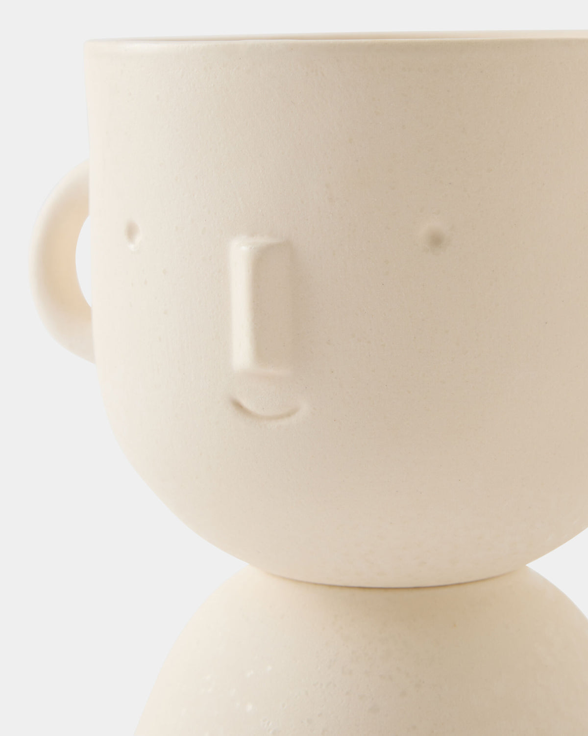 Wee Faces Vase-Ivory