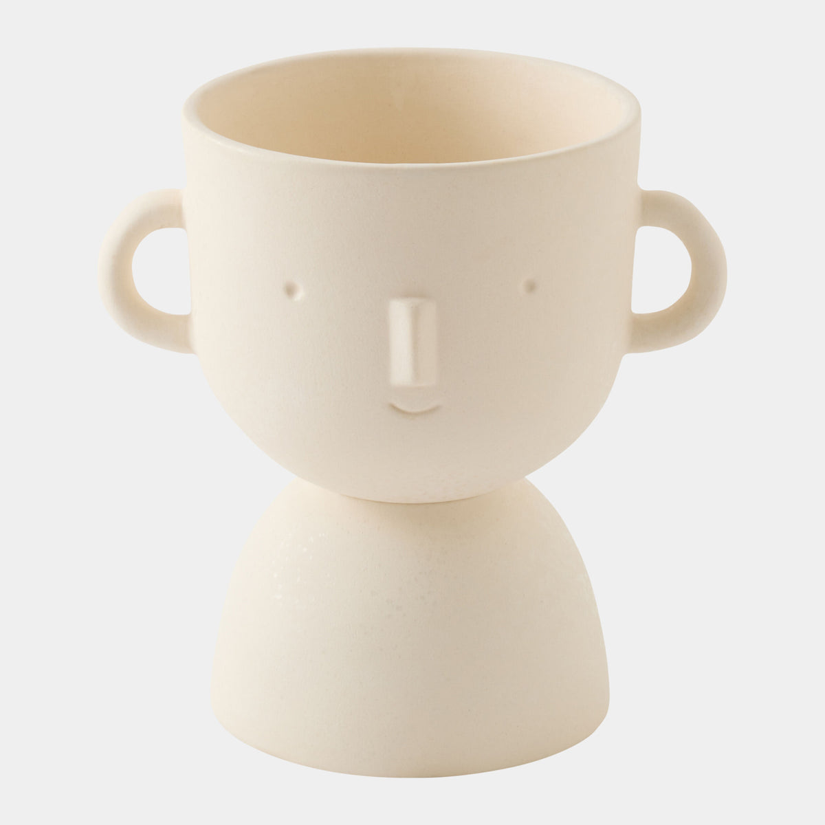 Wee Faces Vase-Ivory