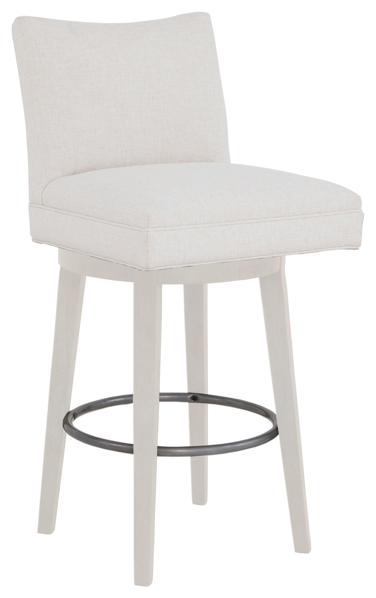 Concave Short Back Leather Swivel Bar Stool (L-1200-08-L) - Fairfield Chair