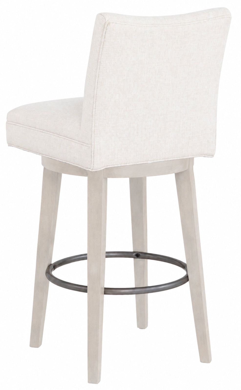 Concave Short Back Leather Swivel Bar Stool (L-1202-08-L) - Fairfield Chair
