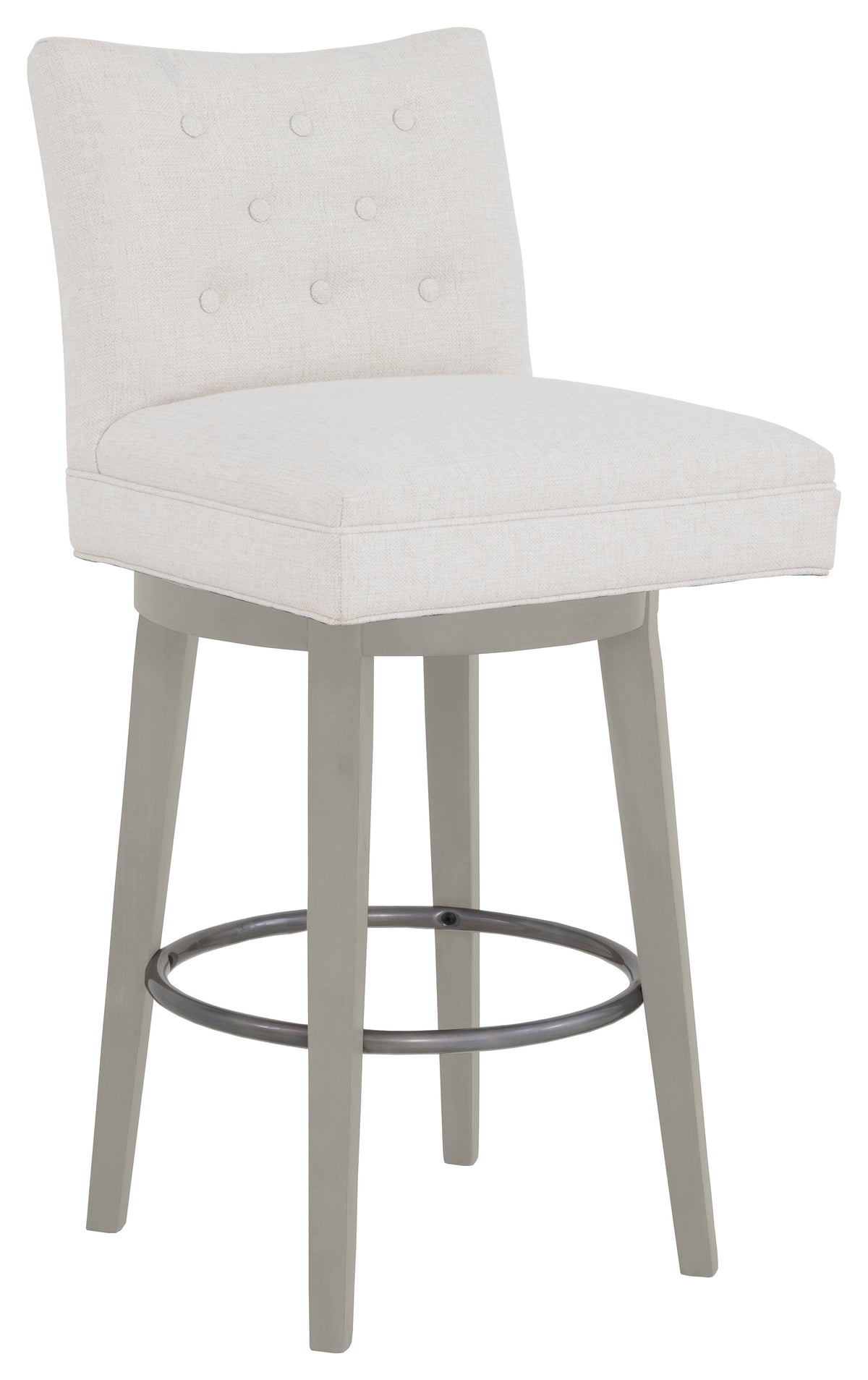 Concave Short Back Leather Swivel Bar Stool (L-1202-08-S) - Fairfield Chair