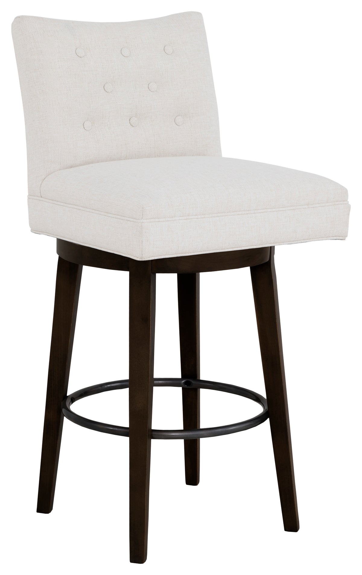 Concave Short Back Leather Swivel Bar Stool (L-1202-08-T) - Fairfield Chair