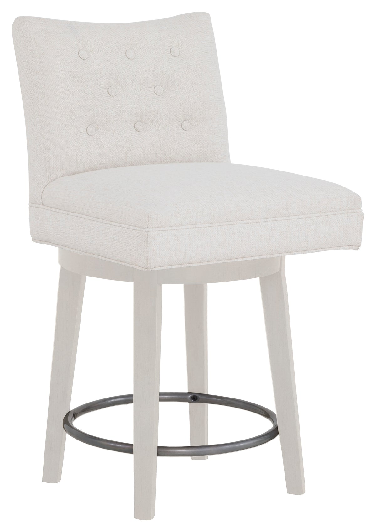Concave Short Back Leather Swivel Counter Stool (L-1202-C8-L) - Fairfield Chair