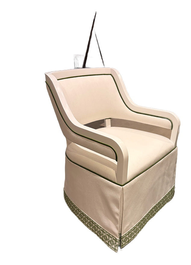 Merritt Skirted Chair w/Casters in Aruba Bleach