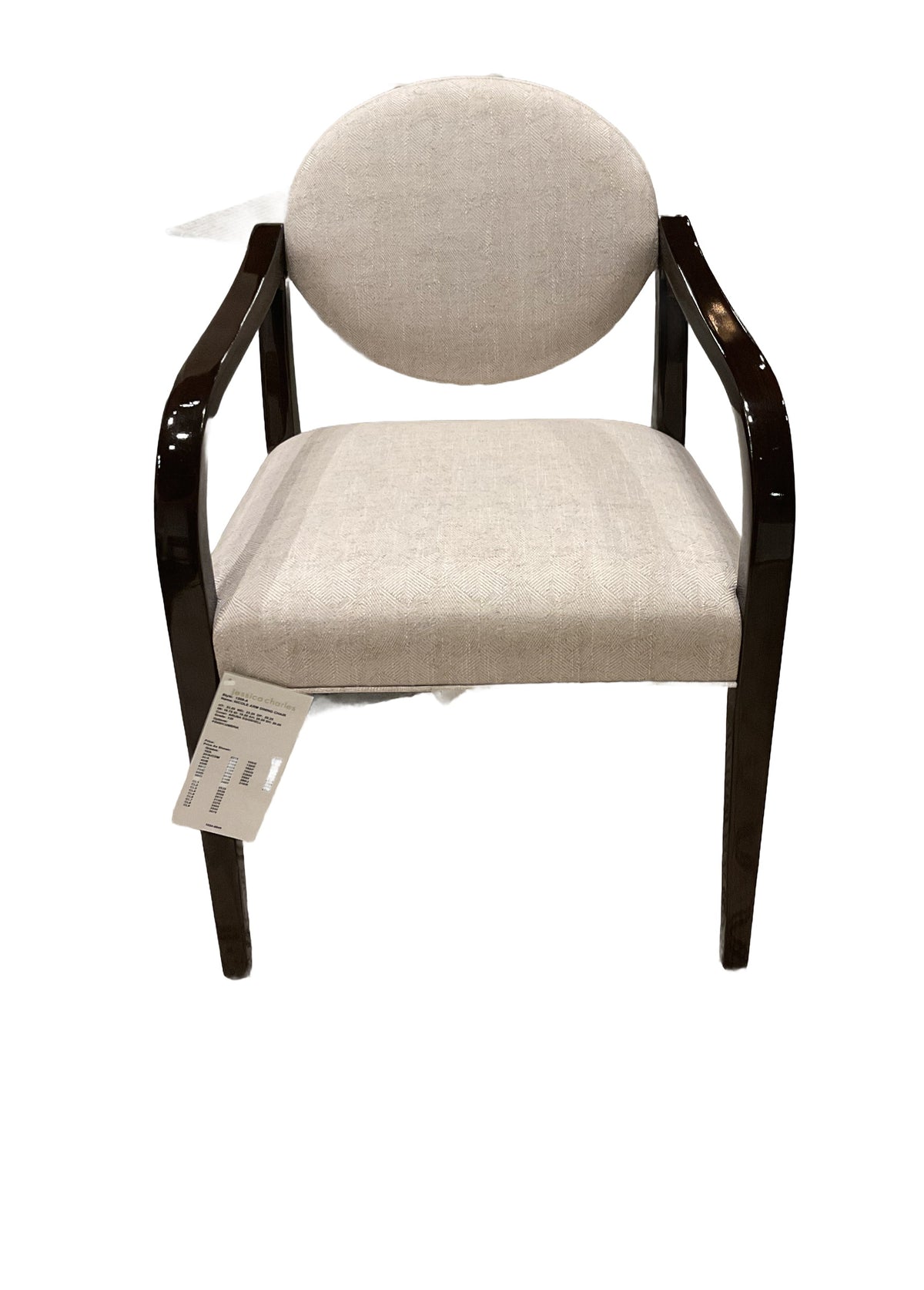 Nicole Arm Dining Chair in Aruba Eggshell