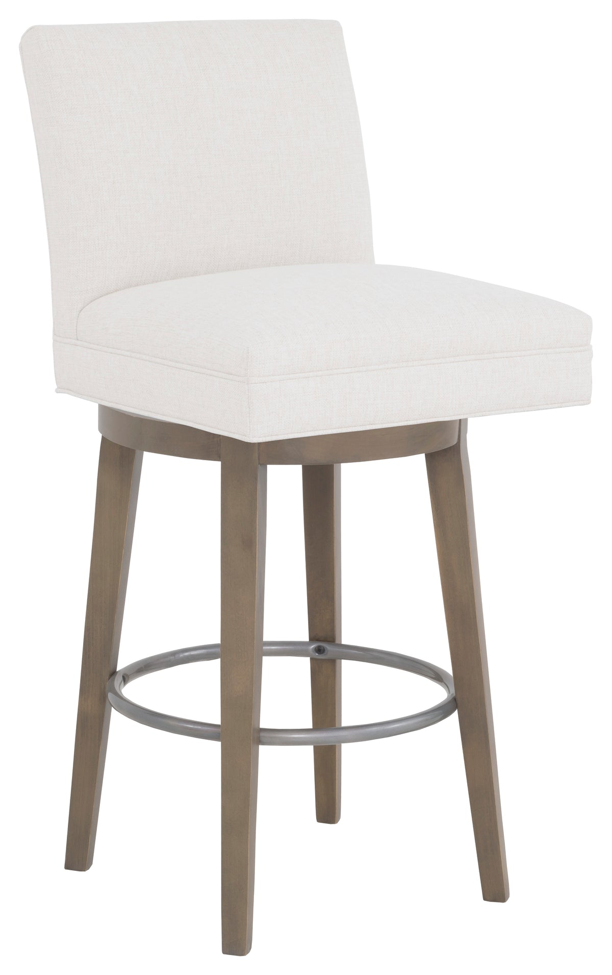 Straight Short Back Leather Swivel Bar Stool (L-1210-08-L) - Fairfield Chair