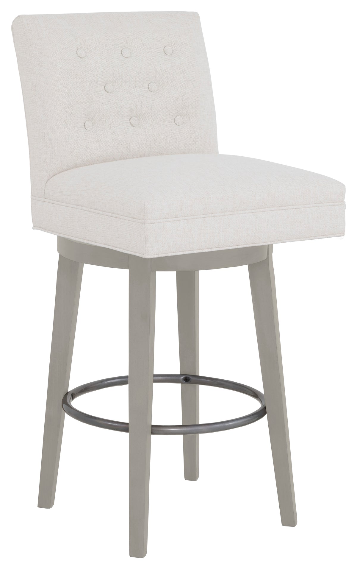 Straight Short Back Leather Swivel Bar Stool (L-1212-08-S) - Fairfield Chair