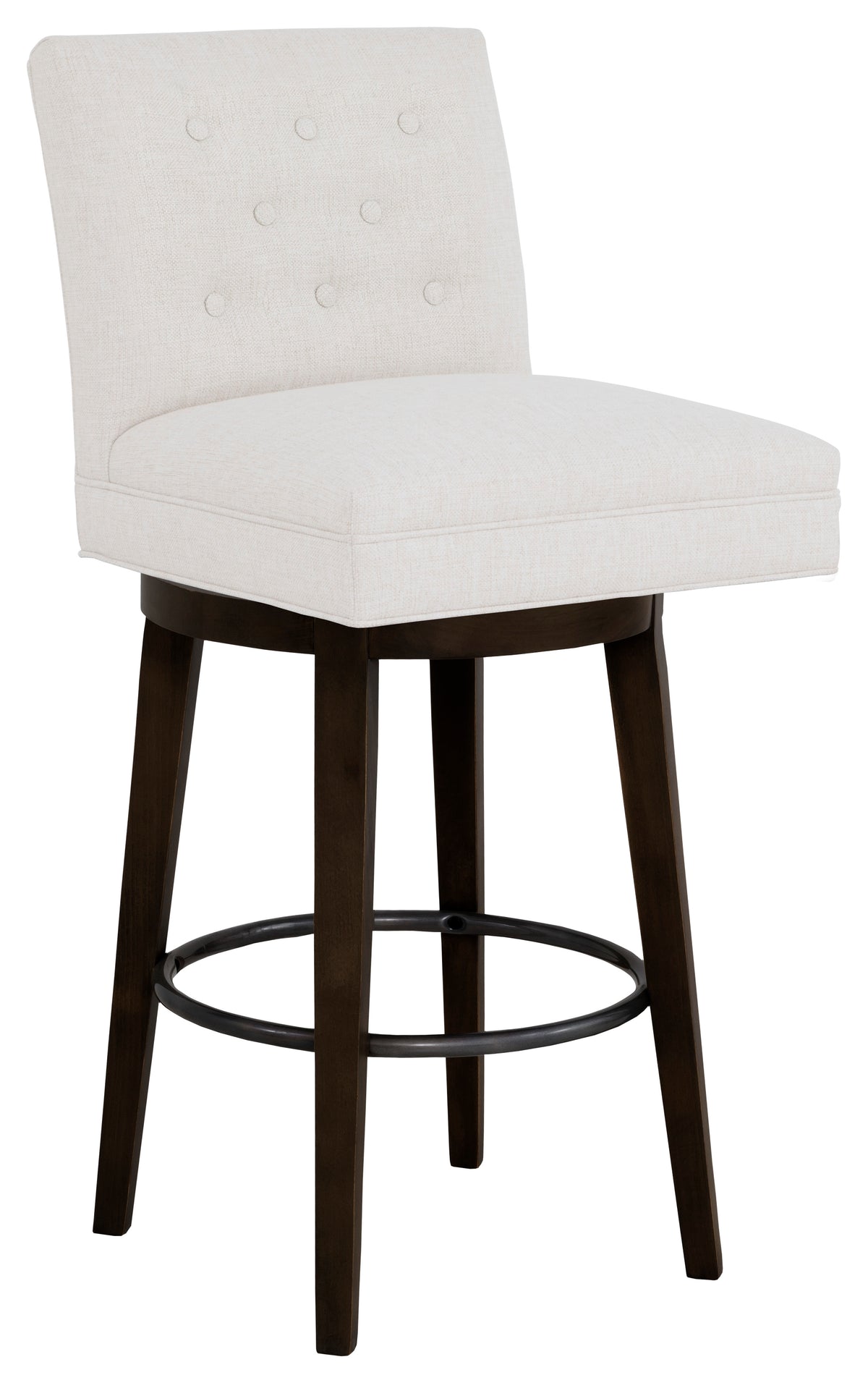 Straight Short Back Leather Swivel Bar Stool (L-1212-08-T) - Fairfield Chair