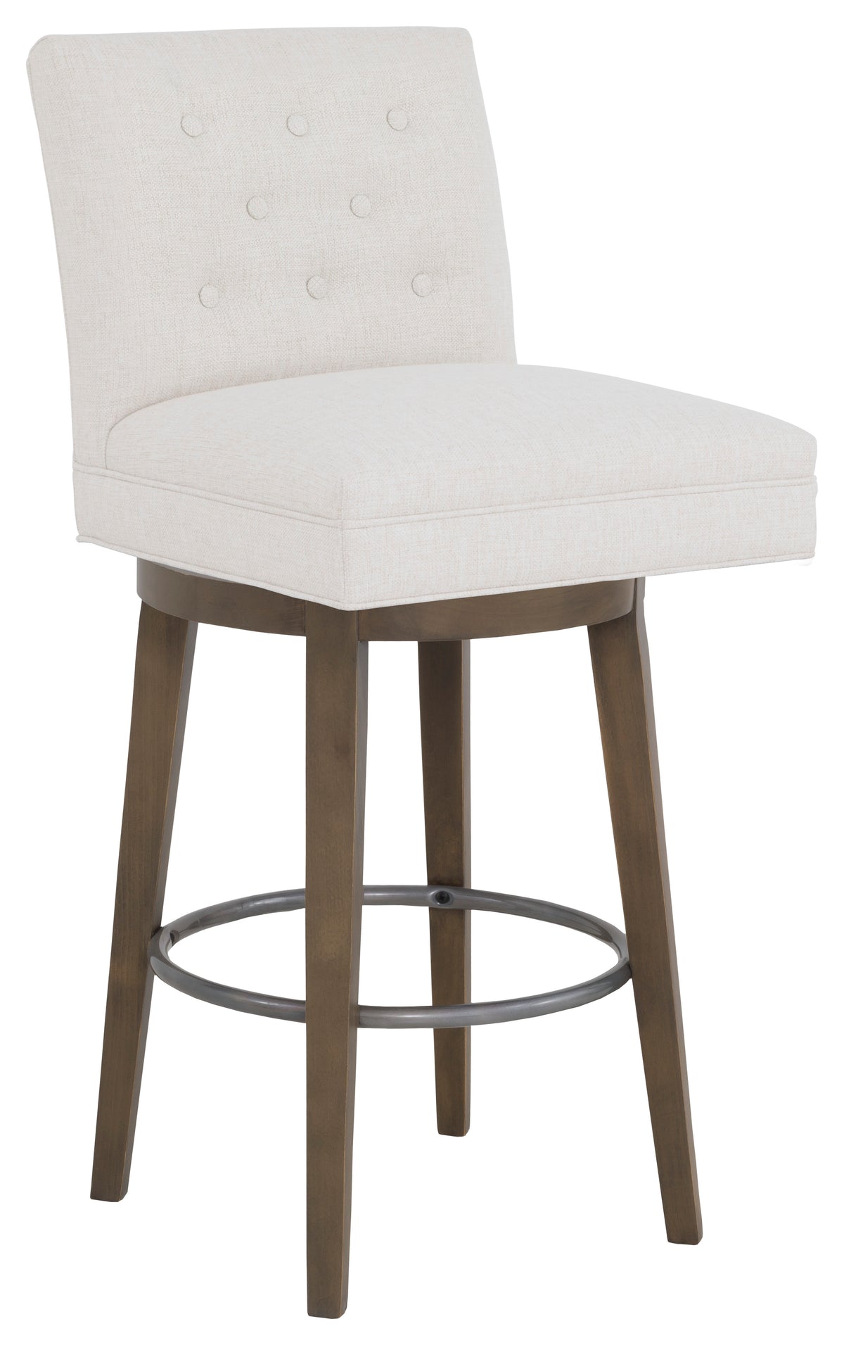 Straight Short Back Leather Swivel Bar Stool (L-1212-08-S) - Fairfield Chair