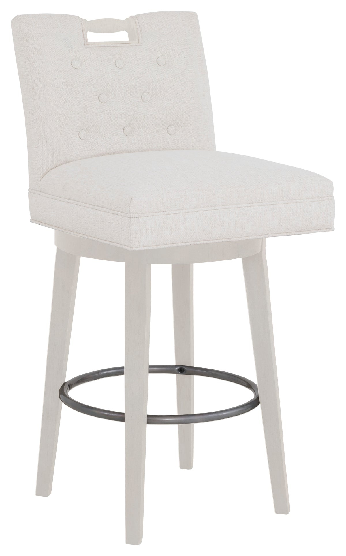 Pull Short Back Leather Swivel Bar Stool (L-1232-08-L) - Fairfield Chair