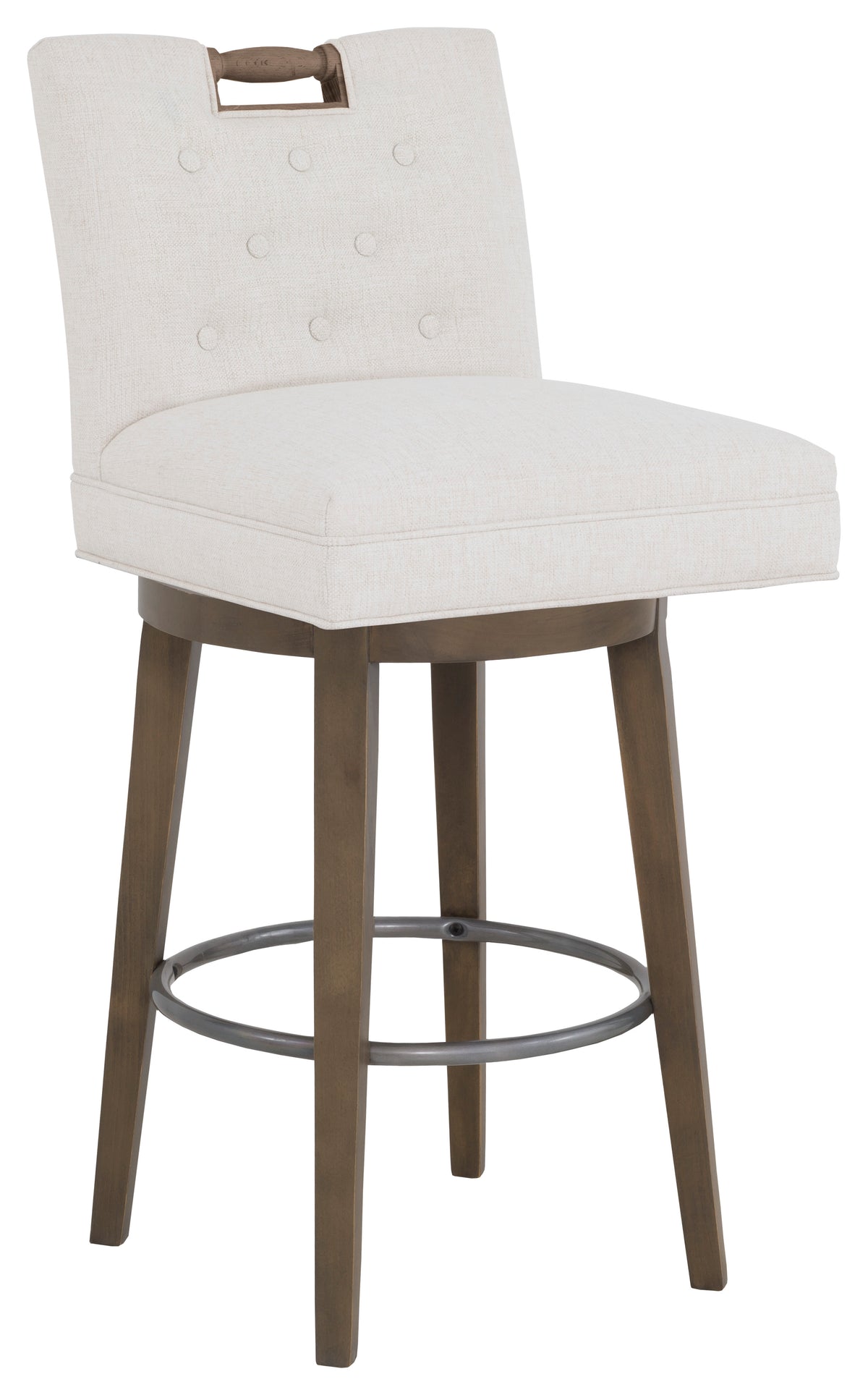Pull Short Back Leather Swivel Bar Stool (L-1232-08) - Fairfield Chair