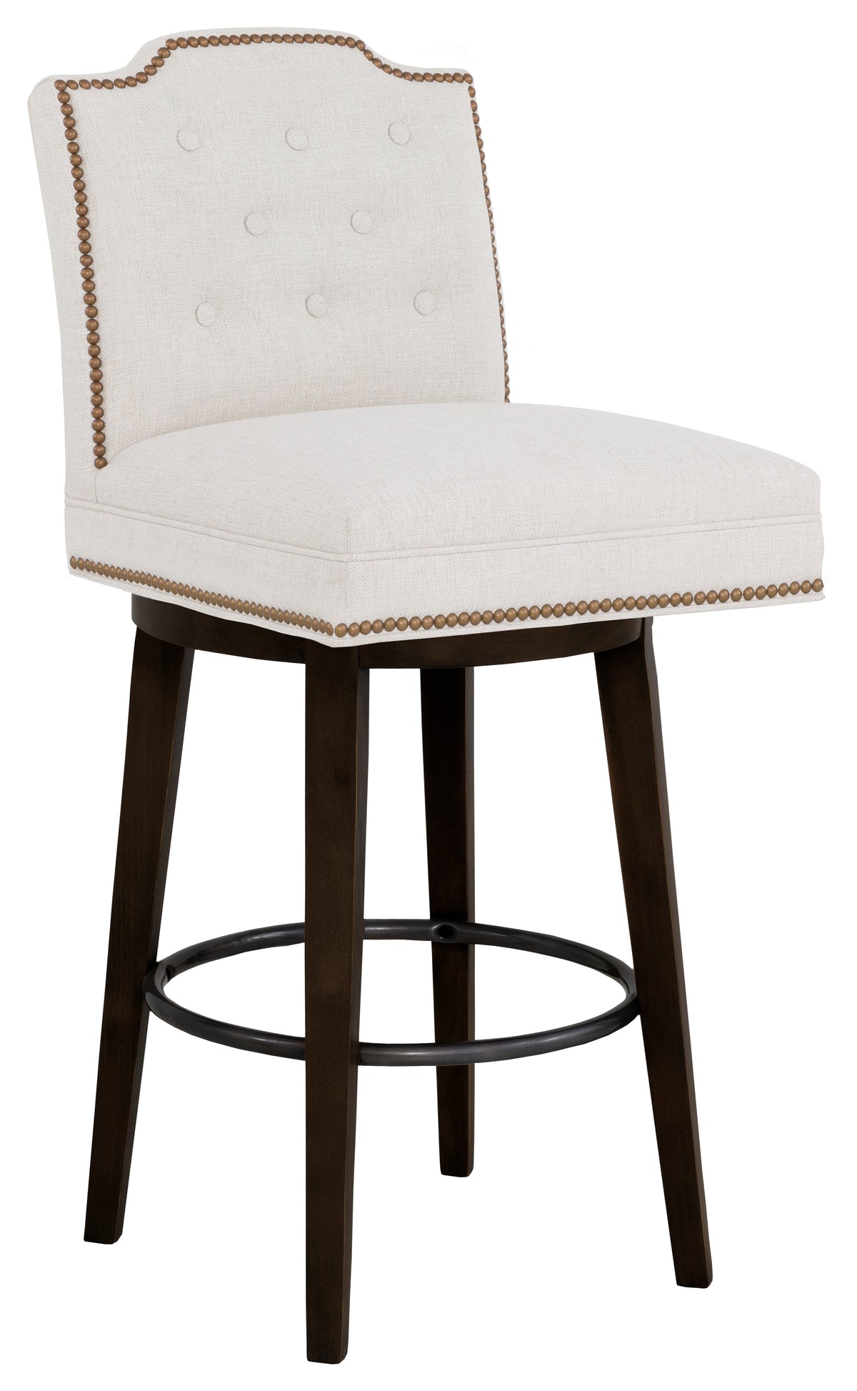 Empire Short Back Leather Swivel Bar Stool (L-1242-08-T) - Fairfield Chair