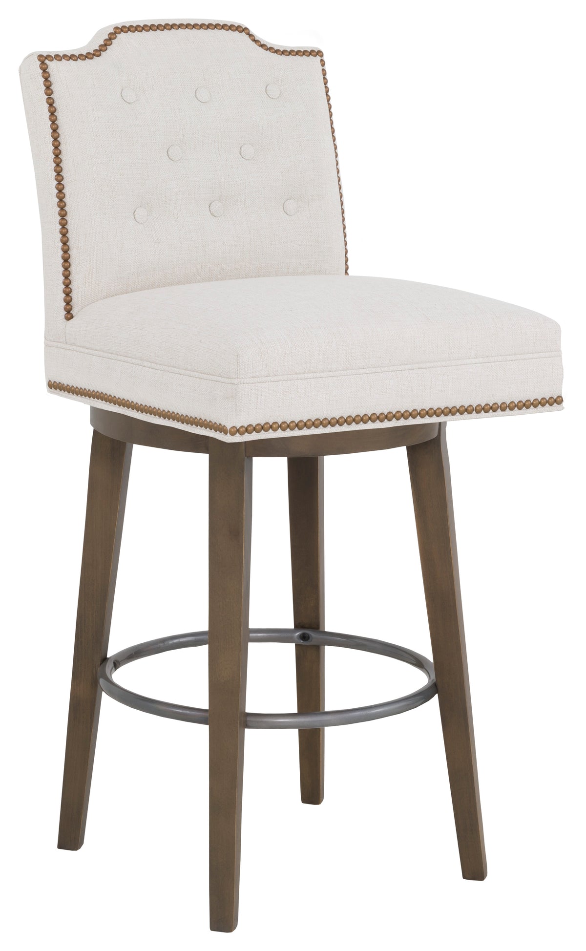 Empire Short Back Leather Swivel Bar Stool (L-1242-08-L) - Fairfield Chair