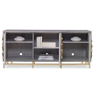 Origami Multi-Use Cabinet-Ash Grey/Linen — Ash Grey / Linen