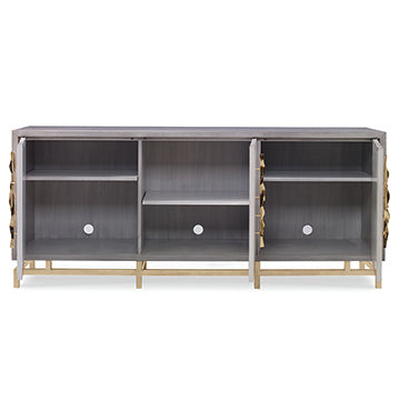 Origami Multi-Use Cabinet-Ash Grey/Linen — Ash Grey / Linen
