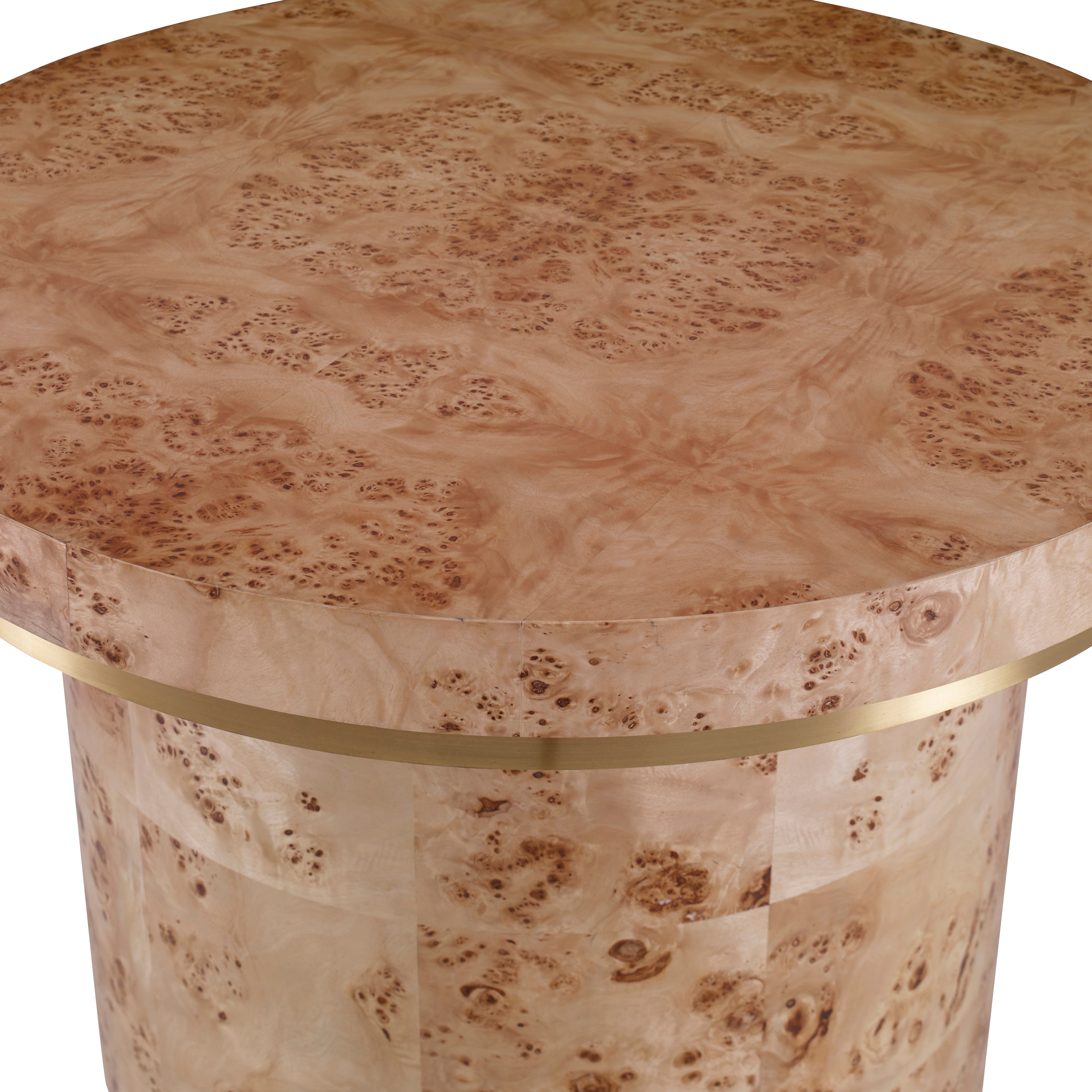 Burl Round End Table w/ Clear Coat in Burl – Ambella Home