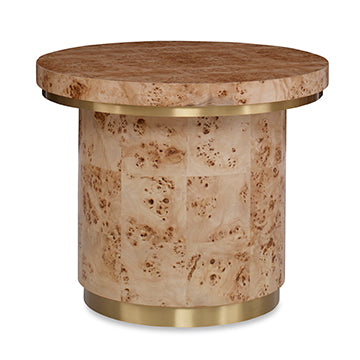 Burl Round End Table w/ Clear Coat in Burl – Ambella Home