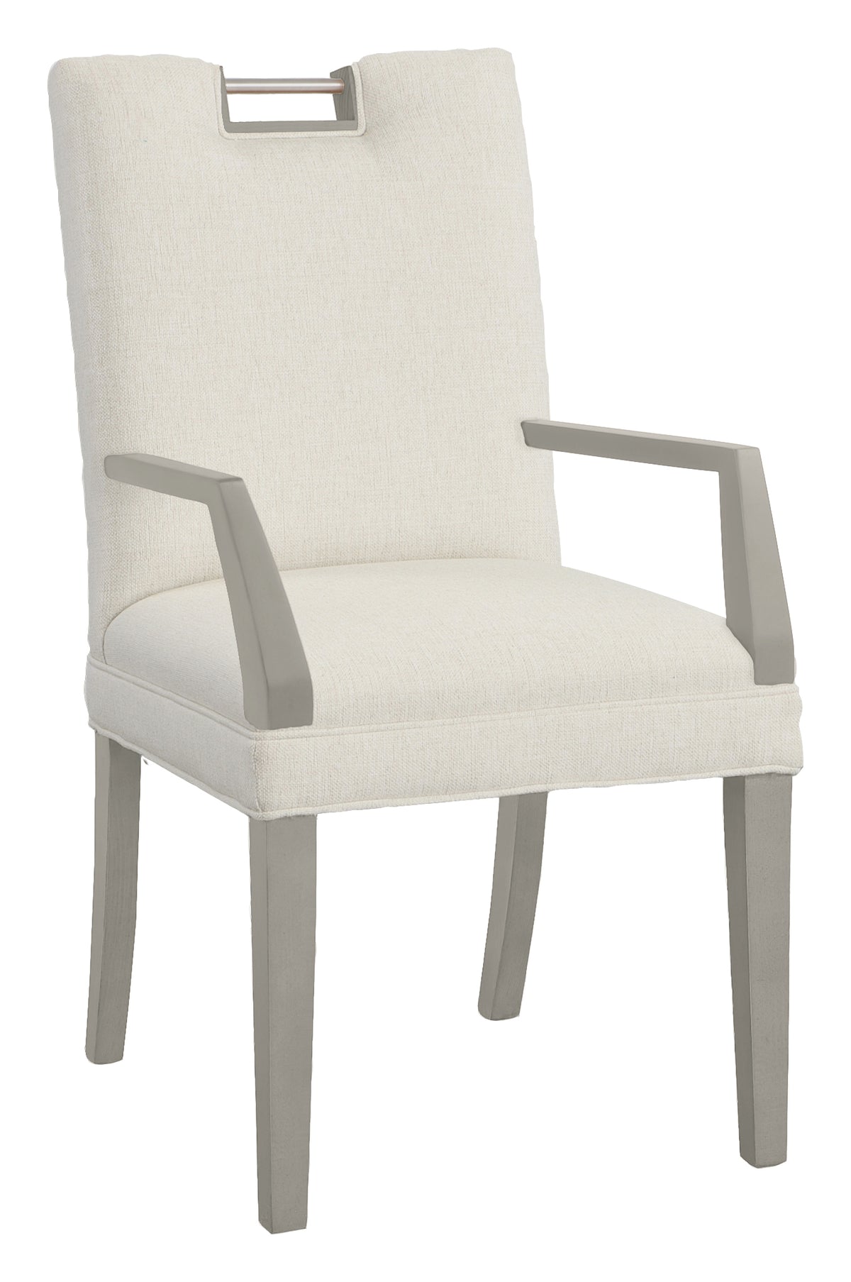 Nickel Metal Pull Short Back Leather Arm Chair (L-1260-04-S) - Fairfield Chair