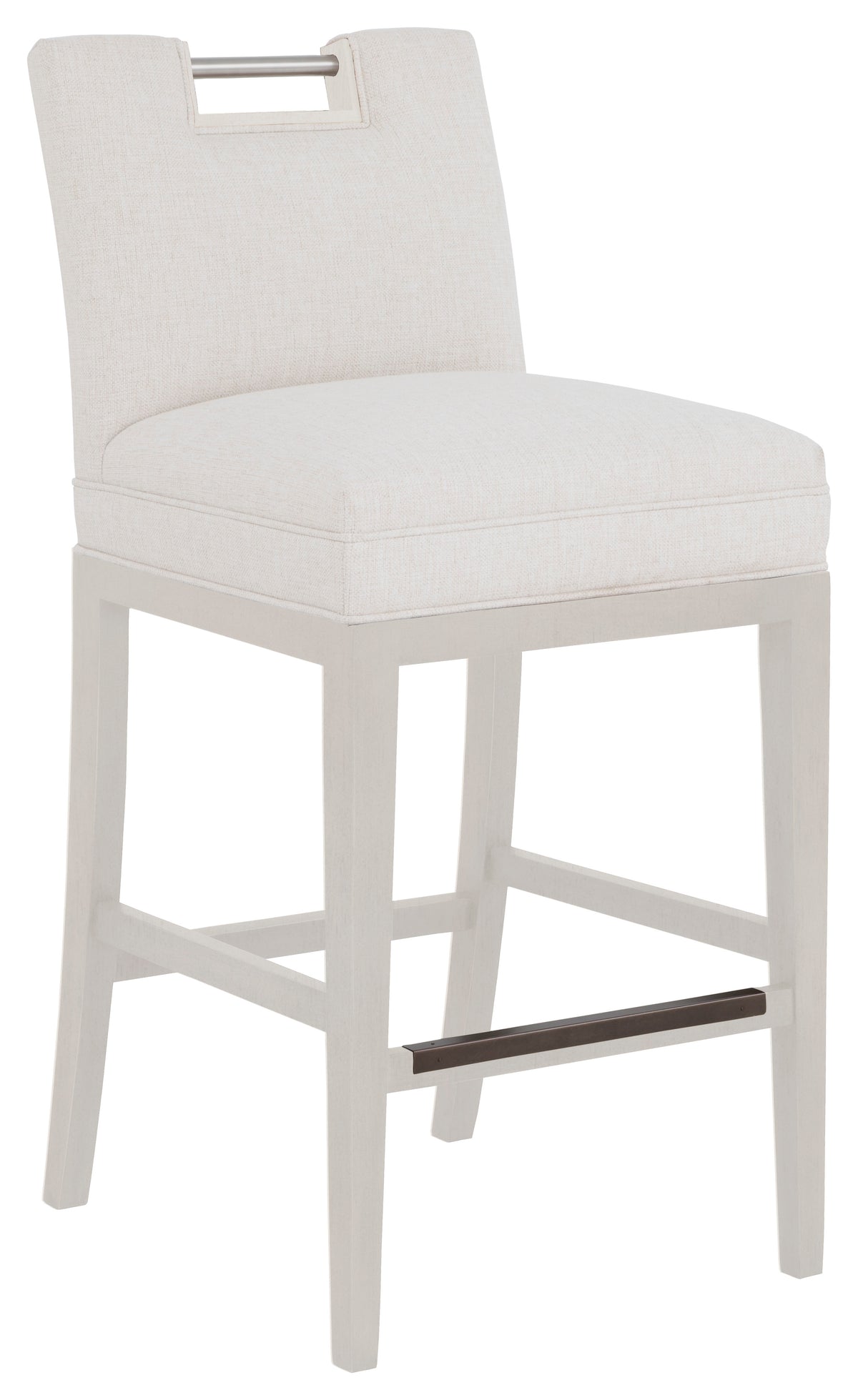 Nickel Metal Pull Short Back Bar Stool (1260-07-L) - Fairfield Chair