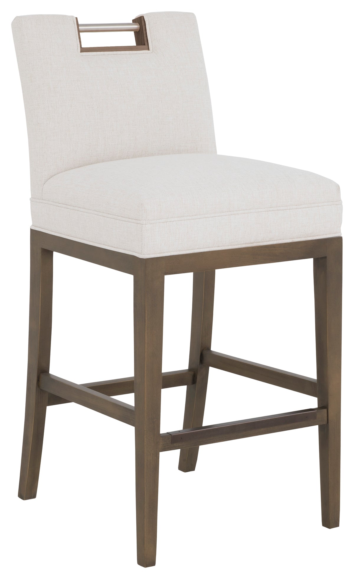 Nickel Metal Pull Short Back Bar Stool (1260-07) - Fairfield Chair