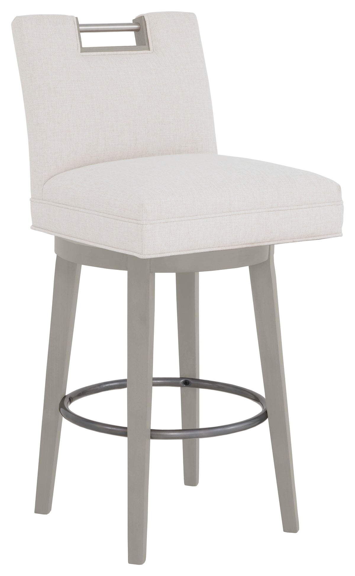 Nickel Metal Pull Short Back Swivel Bar Stool (1260-08-S) - Fairfield Chair