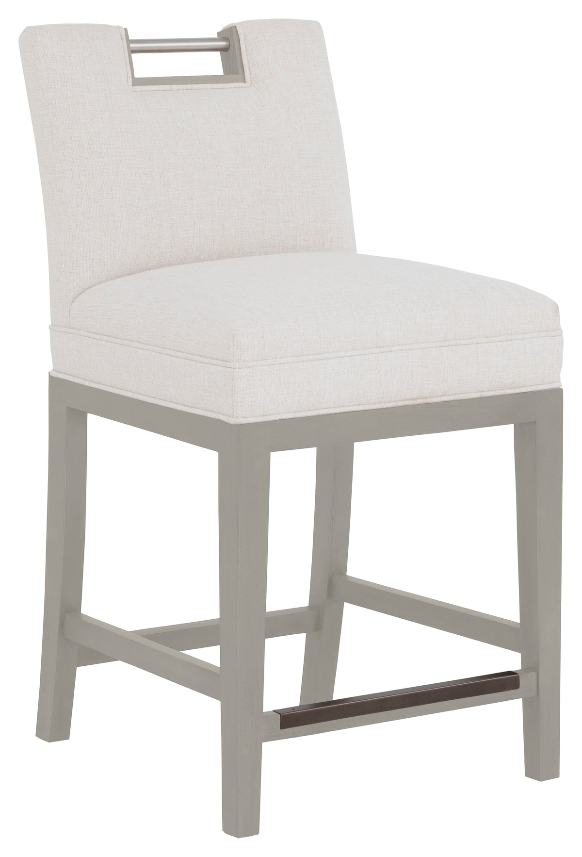 Nickel Metal Pull Short Back Counter Stool (1260-C7-S) - Fairfield Chair