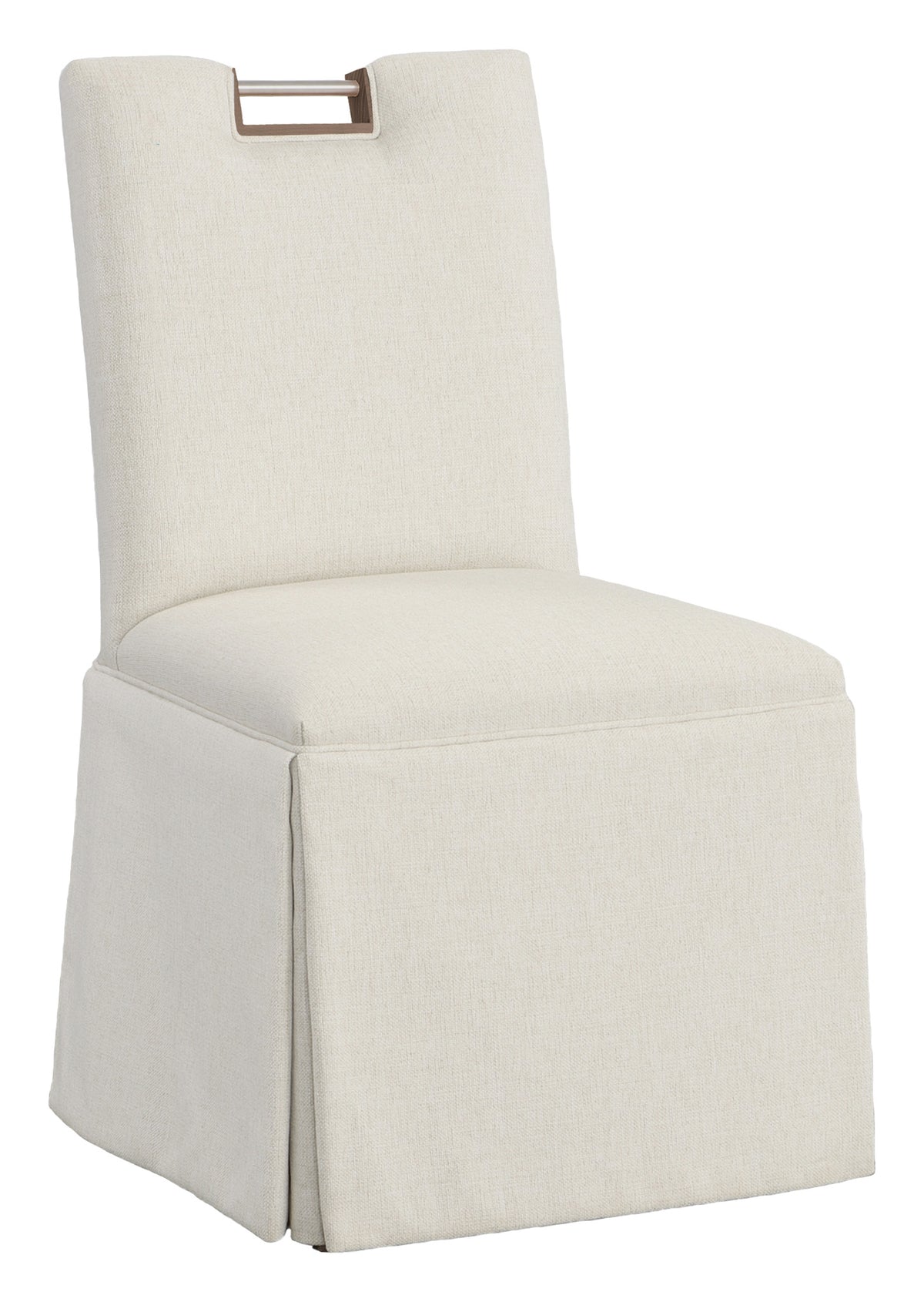 Nickel Metal Pull Back Skirted Side Chair (1261-05-T) - Fairfield Chair