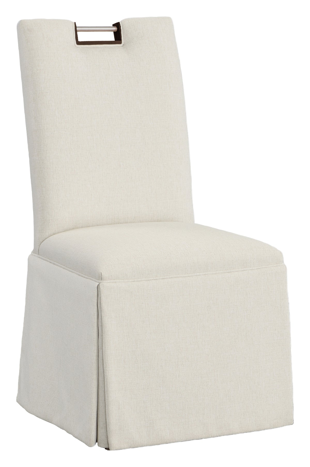 Nickel Metal Pull Tall Back Skirted Side Chair (1265-05-T) - Fairfield Chair