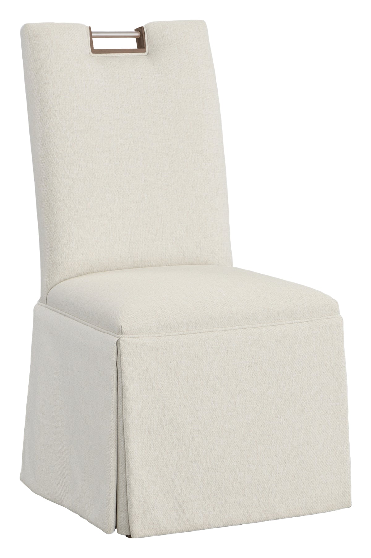 Nickel Metal Pull Tall Back Skirted Side Chair (1265-05-T) - Fairfield Chair