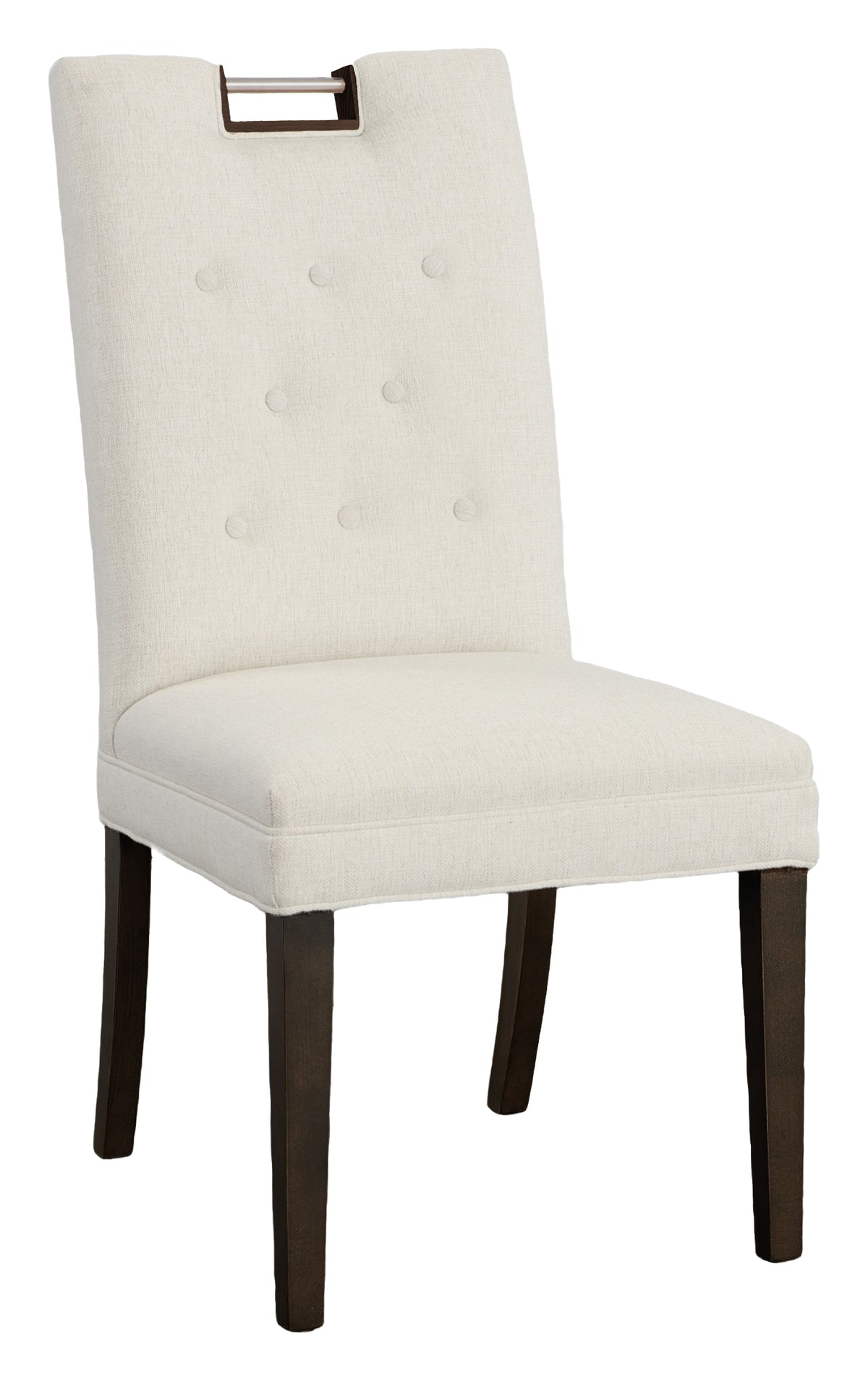 Nickel Metal Pull Tall Button Back Side Chair (1266-05-T) - Fairfield Chair