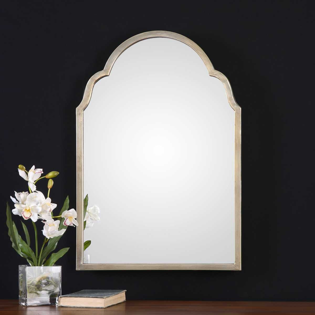 Brayden Petite Arch Mirror, Champagne – Mirrors by Uttermost | Sutter & Vale