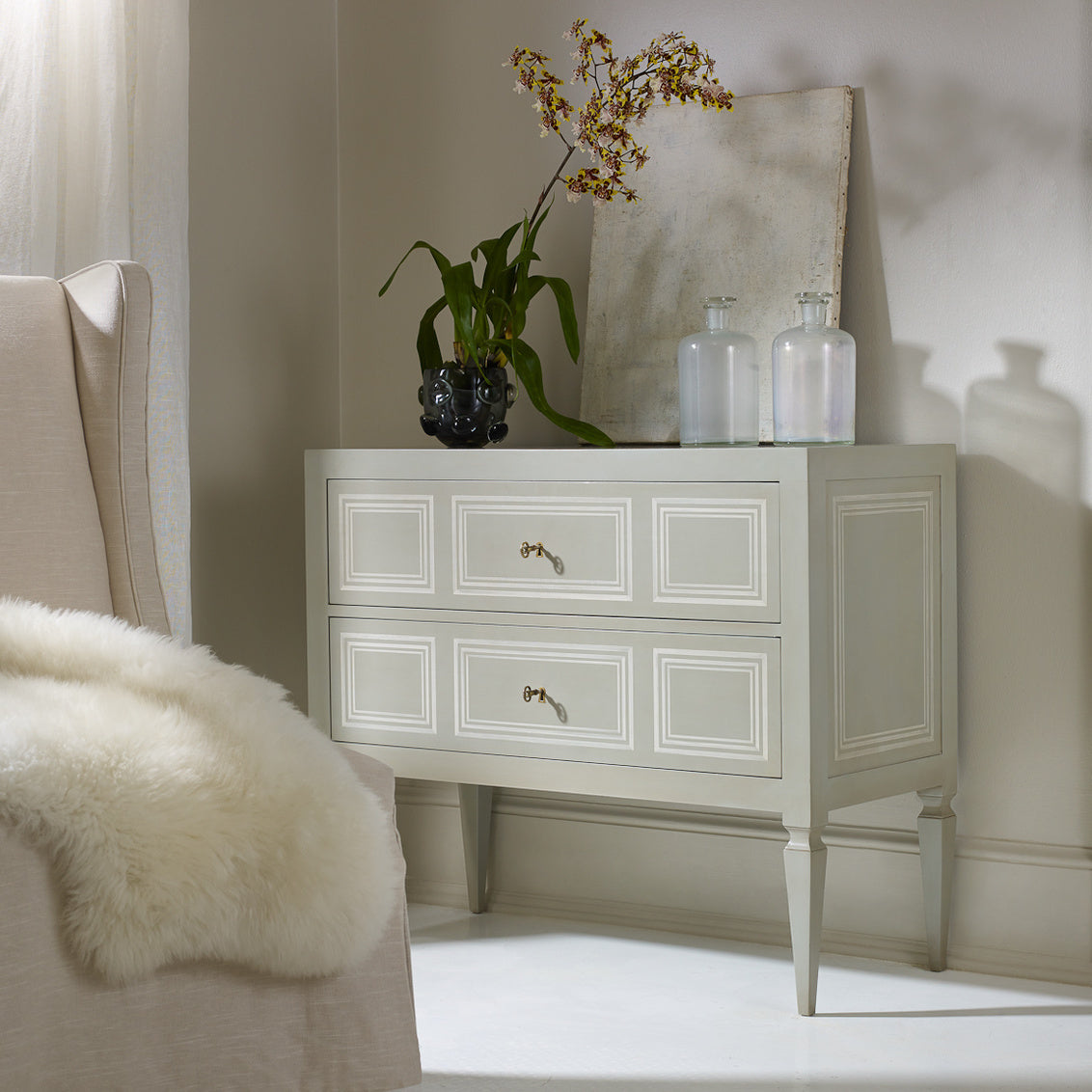 Milan Commode-Grey Paint With Ivory Accent – Chests by Modern History | Sutter & Vale