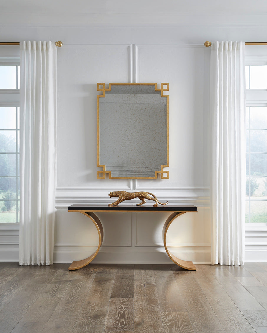 Parquetry Mirror - Gold in 48 / Metal - Chelsea House