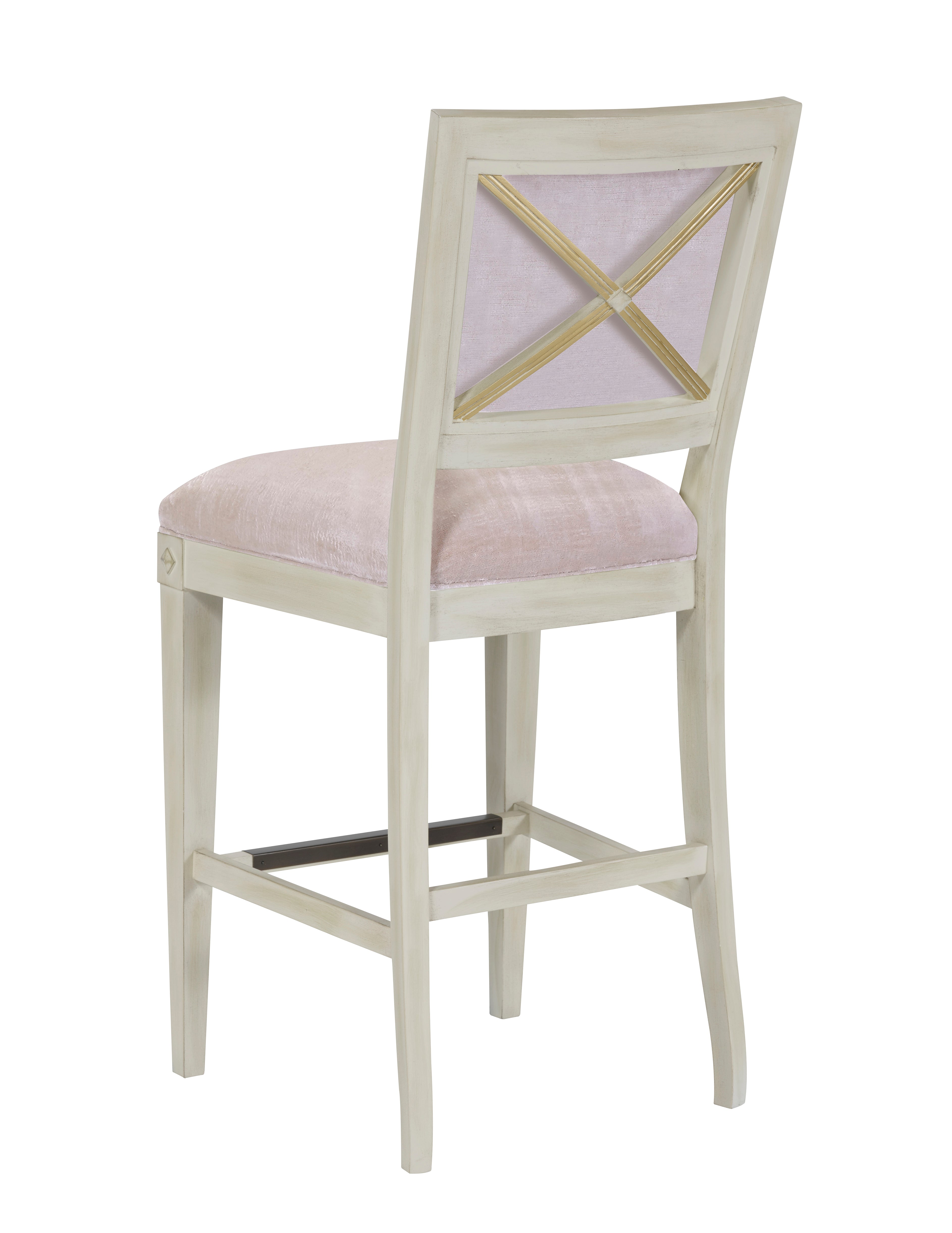 Trouvais Bar Stool with Upholstered Back in Beech Solids - Hickory Chair